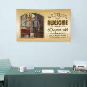 Gold 60th Birthday World's Best Custom Photo Lijst Spandoek (Beurs)