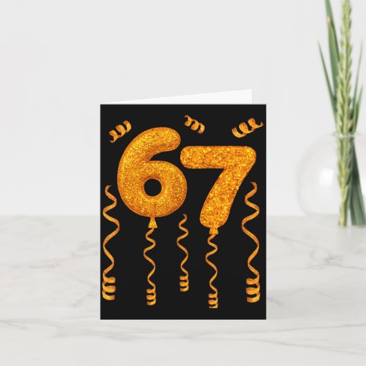 Gold 67 Party Balloons Funny 67 Meme Christmas 67  Kaart (Voorkant)