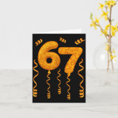 Gold 67 Party Balloons Funny 67 Meme Christmas 67  Kaart (Gele Bloem)