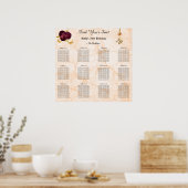 Gold 70 & Floral Design Tableau de siège alphabéti (Cuisine)