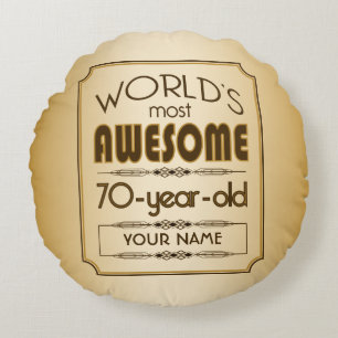 Gold 70th Birthday Celebration World Best Fabulous Rond Kussen
