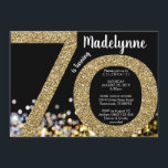 Gold 70th Birthday Invitation - 70th Invitation<br><div class="desc">Invitation Gold 70th Birthday. Invitation vos invités avec élégance avec cette invitation unique.</div>