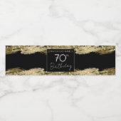 Gold 70th Birthday Party Water Bottle Label Waterfles Etiket (Enkel label)