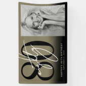 Gold 80th Birthday Party Spandoek (Verticaal)