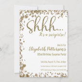 Gold 82nd Surprise Birthday Party Invitation (Devant)