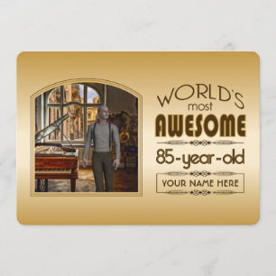Gold 85th Birthday World's Best Custom Photo Lijst Kaart