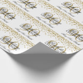 Gold 90th Birthday Glitter Confetti Cadeaupapier (Hoek)