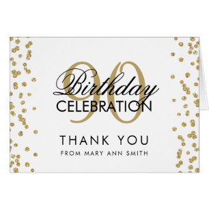 Gold 90th Birthday Hartelijk dank Glitter