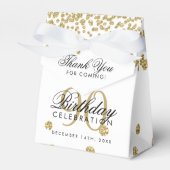 Gold 90th Verjaardag Dank u Confetti Bedankdoosjes (Voorkant Zijde)