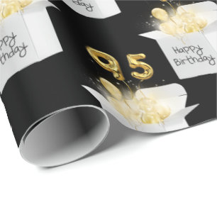 Gold 95th Birthday-ballonnen in White Box Cadeaupapier