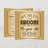 Gold 95th Birthday Celebration World Best Fabulous Kaart (Voorkant / Achterkant)