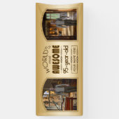 Gold 95th Birthday World's Best Custom Photo Lijst Spandoek (Verticaal)