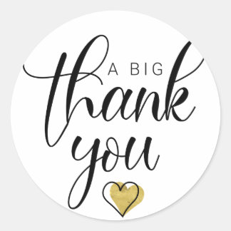 Gold A Big Thank You Bedankt Clipart Dank je wel Ronde Sticker