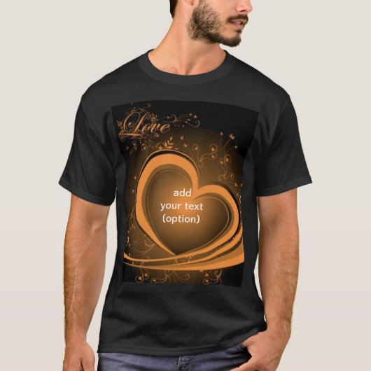 Gold Abstract Heart Basic Dark T Shirt (Voorkant)
