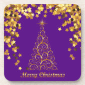 Gold Abstract kerstboomtapijt Bier Onderzetter (Voorkant)