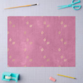 Gold Abstract oog van Peacock Feathers op Roze Tissuepapier (Craft)