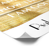 Gold Abstracte Bijbel verse quote psalm 46:10 Poster (Hoek)