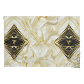 Gold Abstracte bloemen en zwart op Champpanzijde Kussensloop (Voorkant)