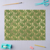 Gold Abstracte bloemen op groene ontkoppeling Tissuepapier (Craft)