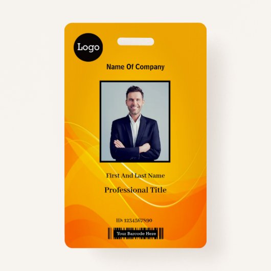 Gold Abstracte foto-id Badge (Voorkant)