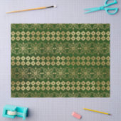 Gold Abstracte herstellende bloemen op groene ontk Tissuepapier (Craft)