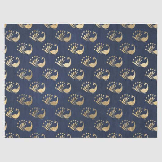 Gold Abstracte pacocks op de ontkoppeling van de m Tissuepapier (Voorkant)