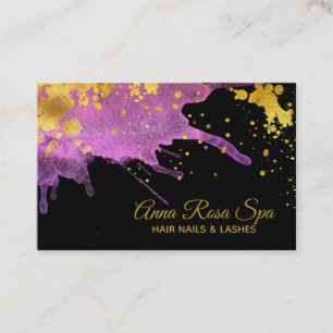 *~* Gold Abstracte roze Waterverf Luxe Visitekaartje