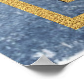 Gold Abstrait Blue Bar Mitzvah Affiche de bienvenu (Coin)