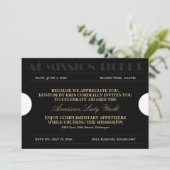 Gold Admission Ticket 5x7 Uitnodigingen (Staand voorkant)
