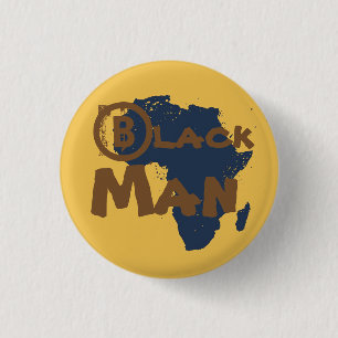 Gold Africa BlackMan-toets Ronde Button 3,2 Cm