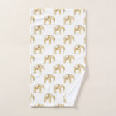 GOLD AFRICAN ELEPHANT WHITROOM BATHROOM TOWEL SET BAD HANDDOEK (Handdoek)