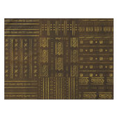 Gold African Tribal Pattern on rich brown texture Tafelkleed (Voorkant (Horizontaal))