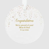 Gold Afstudeerder Pet en Laurel op White Afstudeer Ornament (achterkant)