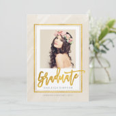 Gold Afstuderen | Aankondiging Waterverf beige (Staand voorkant)