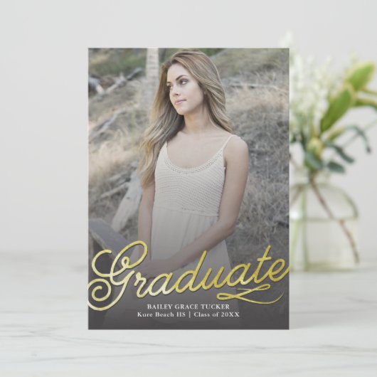 Gold Afstuderen het Afstuderen van het Manuscript  Aankondiging (Staand voorkant)