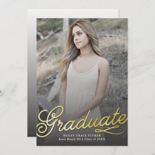 Gold Afstuderen het Afstuderen van het Manuscript Aankondiging (Voorkant / Achterkant)