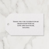 Gold Afstuderen Kalligrafie Script Aangepast Cadeaulabels (Achterkant (horizontaal))