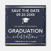 Gold Afstuderen Opslaan Datum magneet (Voorkant)