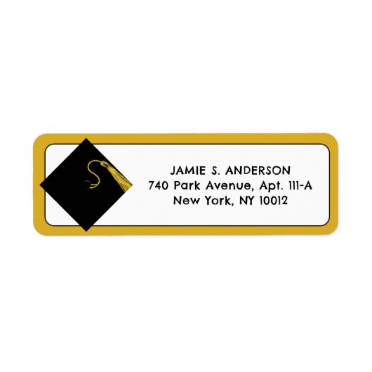 Gold Afstuderen Return Address Labels (Voorkant)