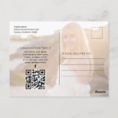 Gold Afstuderen Script Black Photo QR Code Website Briefkaart (Achterkant)
