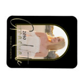 Gold Afstuderen zwarte Script Arch Elegant foto Magneet (Horizontaal)