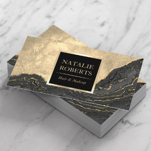 Gold Agate Makeup Artist Hair Beauty Salon Visitekaartje