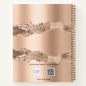 Gold agate marble naamscript notitieboek (Achterkant)