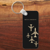 Gold Airplanes Aviation Sleutelhanger (Voorkant)