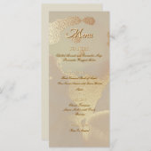 Gold Alcohol Ink Elegant Flat Menu (Devant / Derrière)