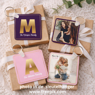 Gold Alfabet Letter Button sleutelhanger
