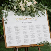 Gold Alfabetical Welcome Wedding Seating Chart Poster