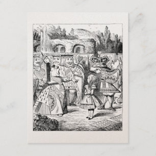 GOLD Alice in Wonderland Tea Party Birthday Kaart