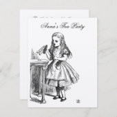GOLD Alice in Wonderland Tea Party Birthday Kaart (Voorkant / Achterkant)