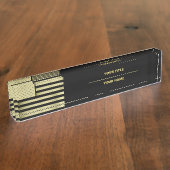 Gold American Flag Naambordje (Zijkant)